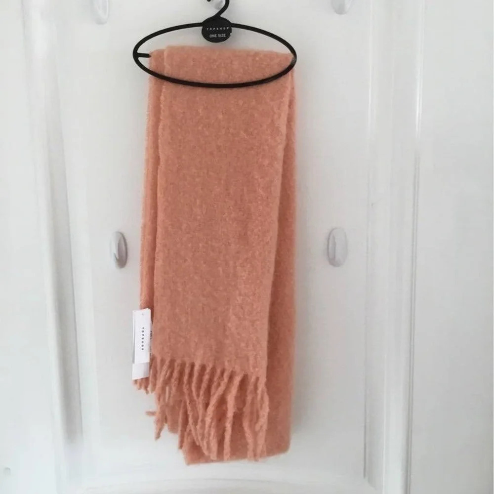 Topshop Pink Fringe Scarf